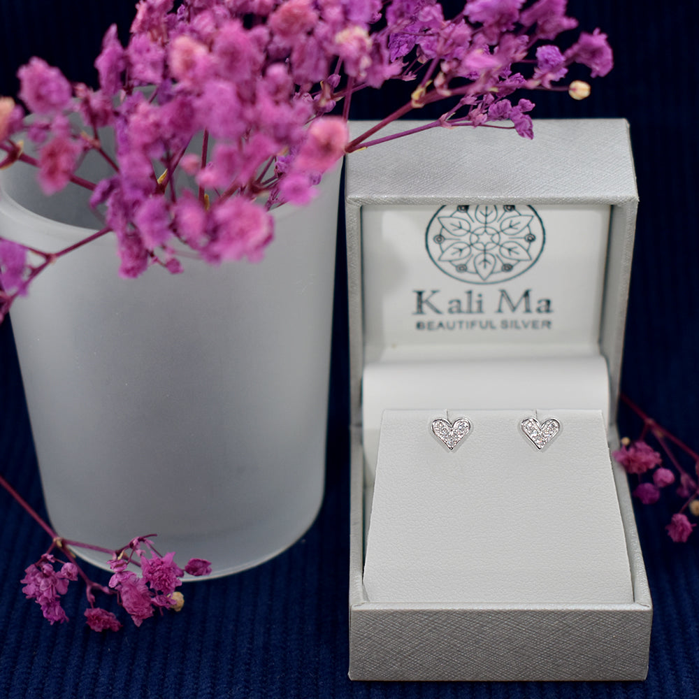 Mariah dainty CZ heart studs