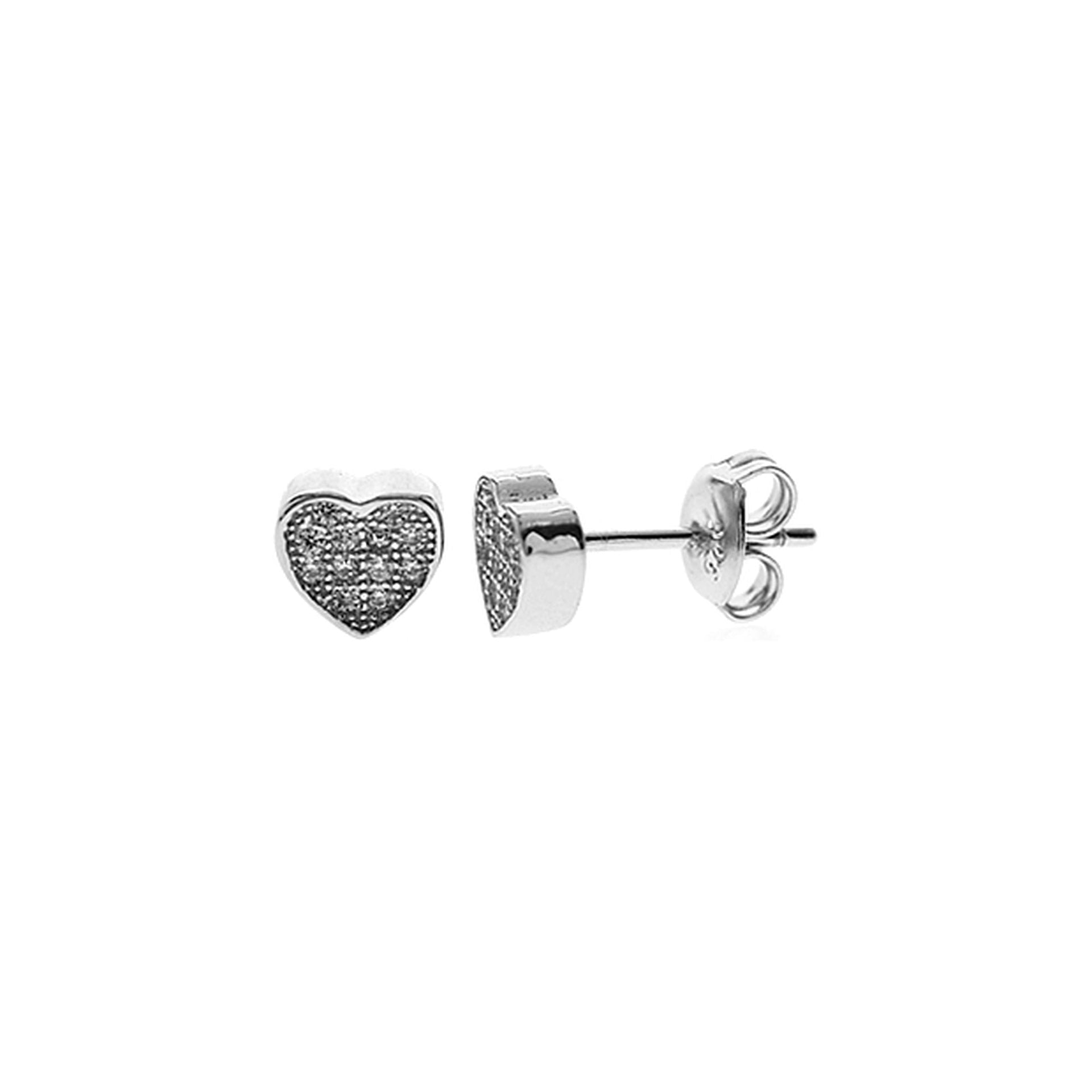Mariah deep bezel CZ heart studs