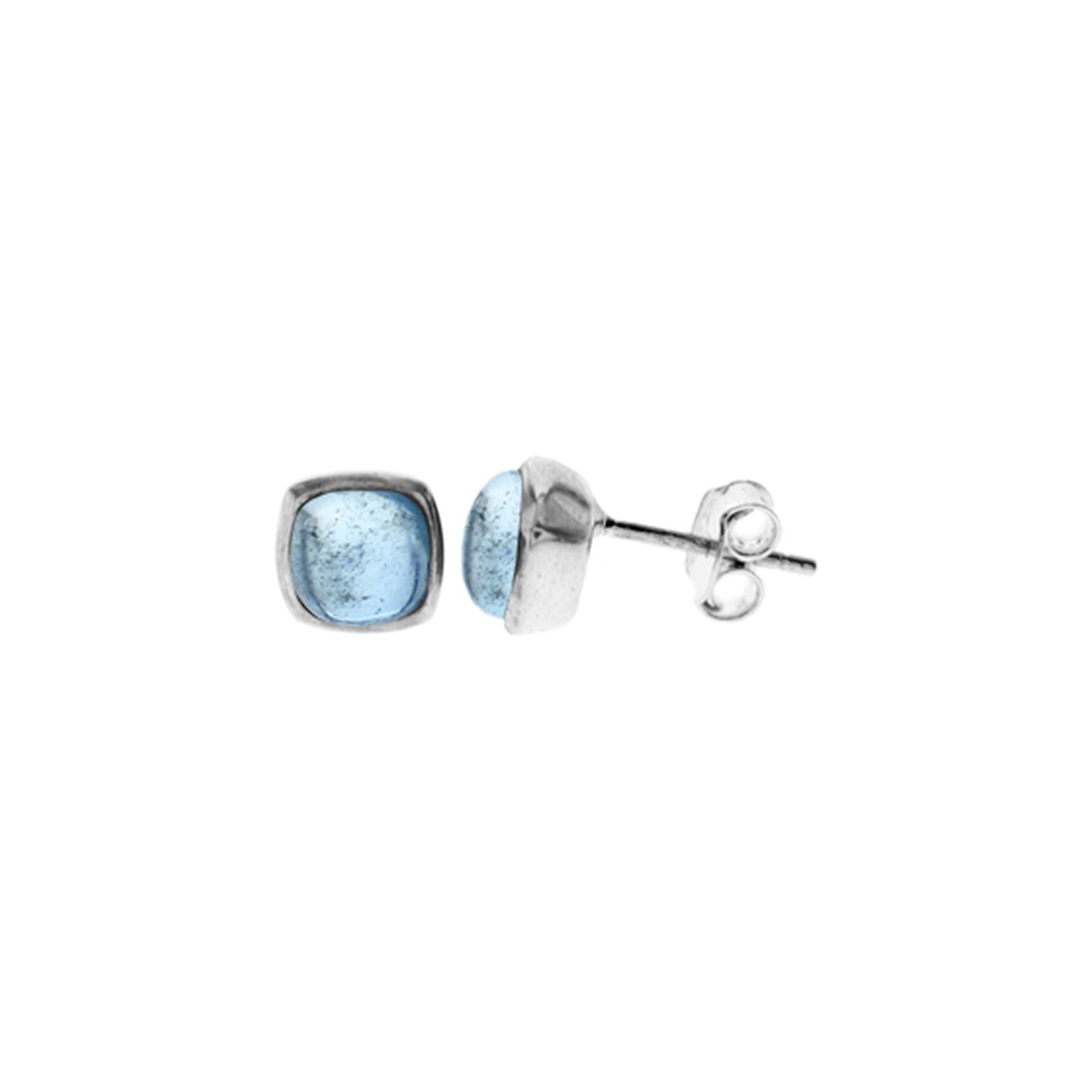 Samira squircle aquamarine studs
