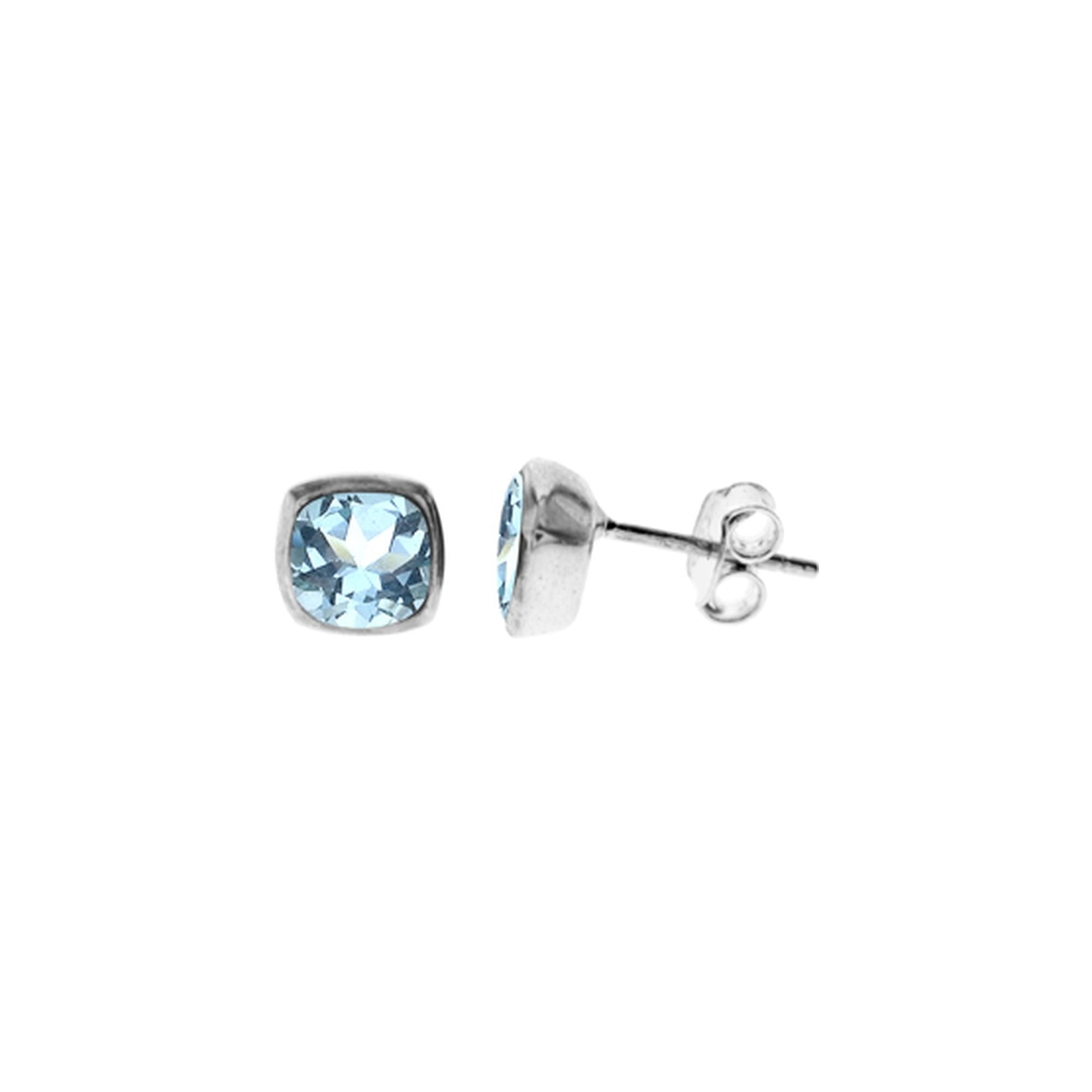 Samira squircle blue topaz studs