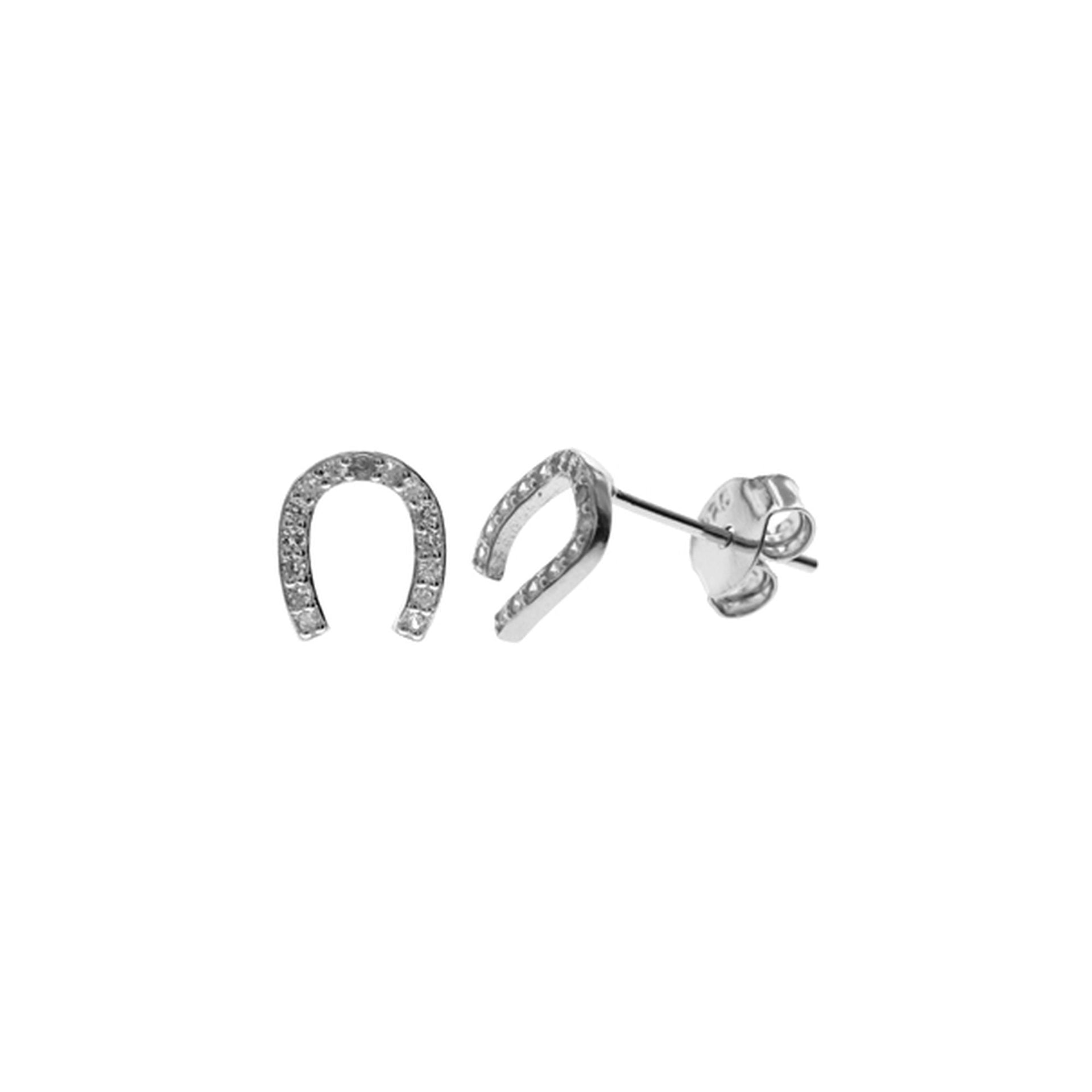 Cecilia CZ-studded horseshoe studs