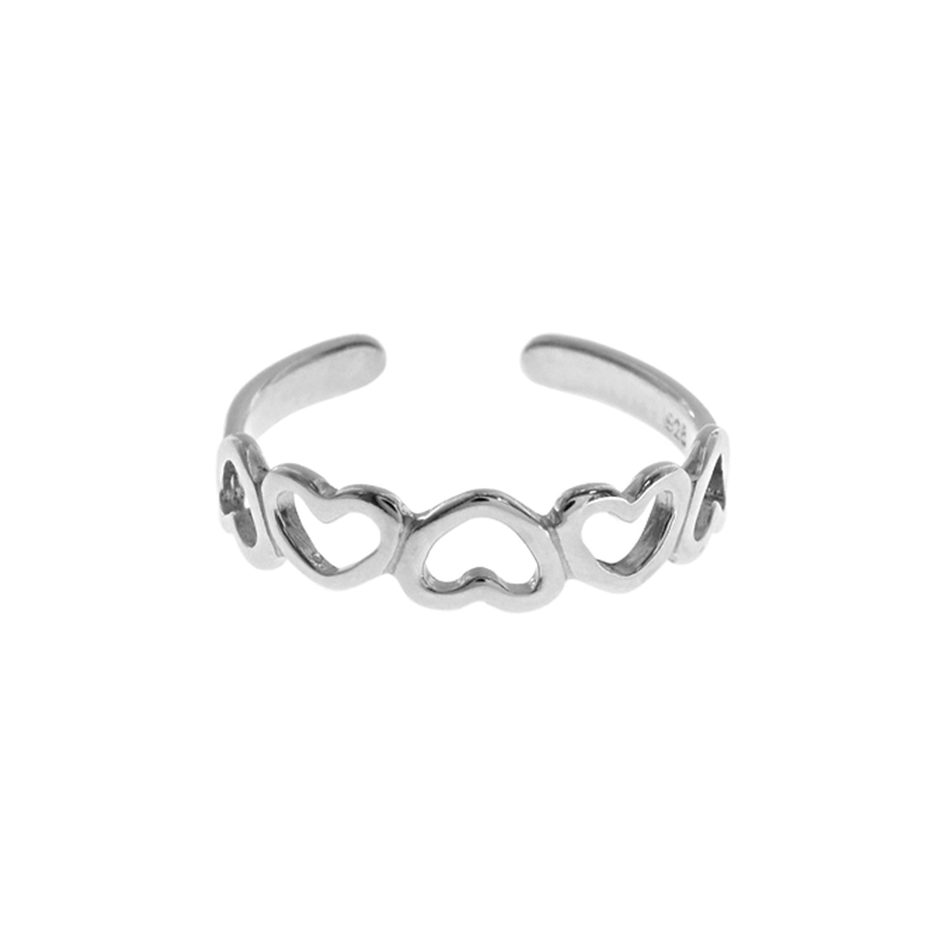 Lily alternate heart toe ring