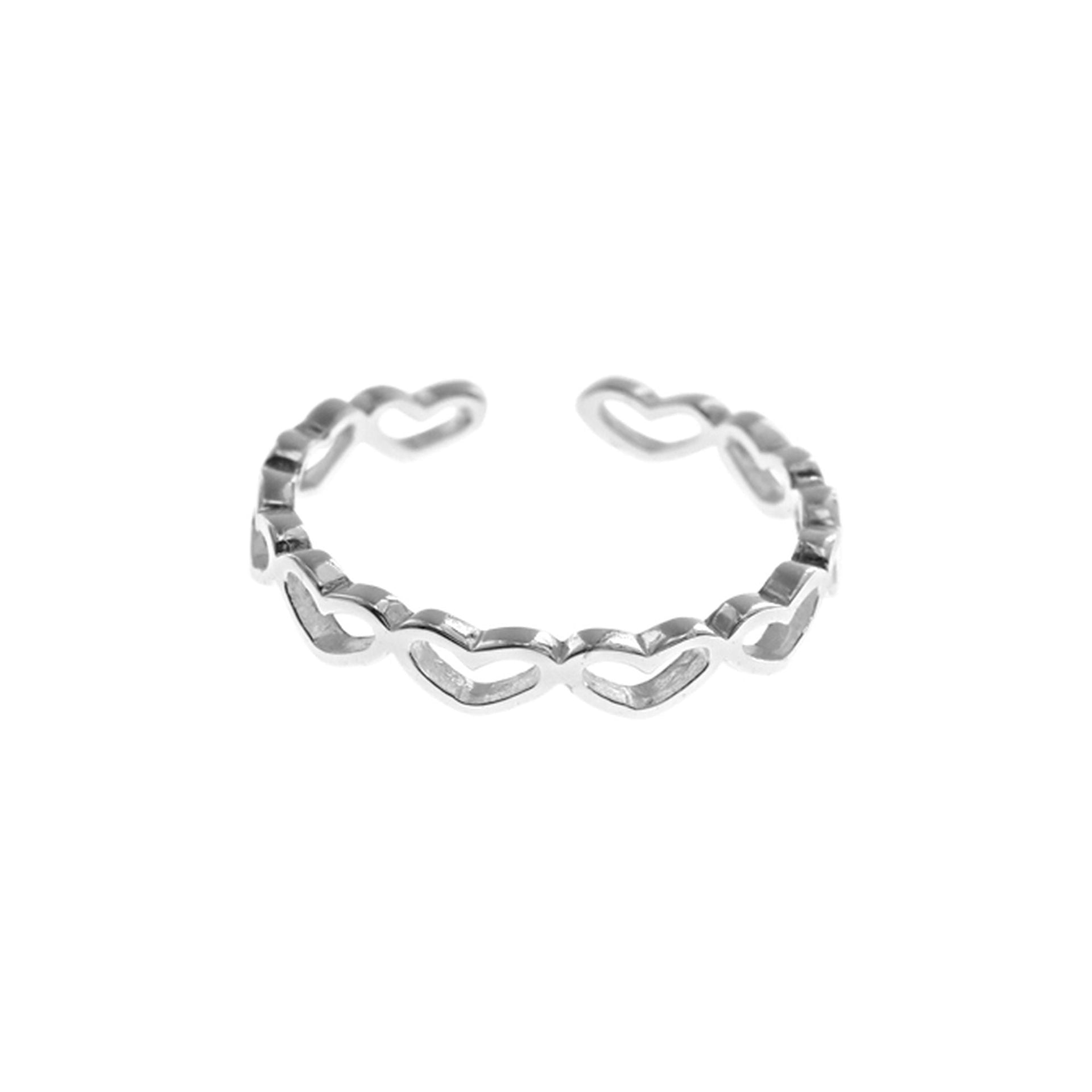 Lily row of hearts toe ring