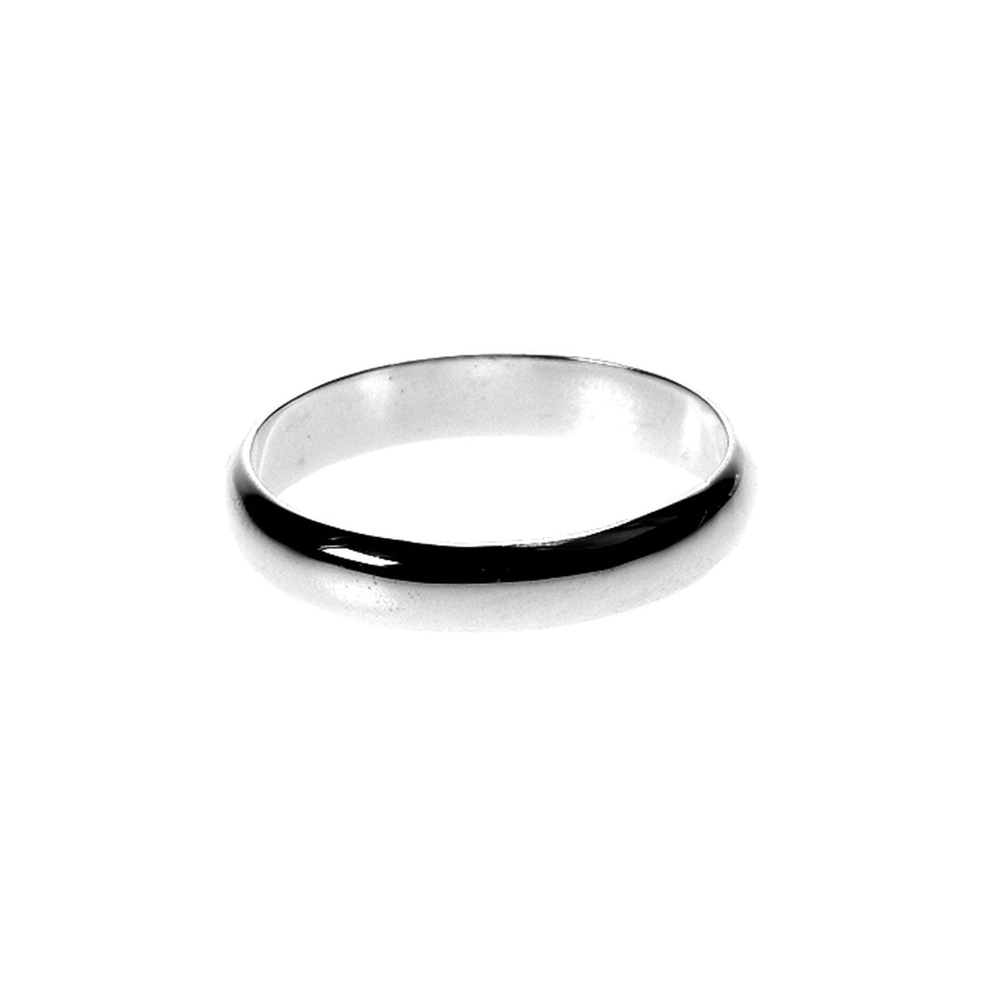 Harley plain silver 4mm half round wedding band