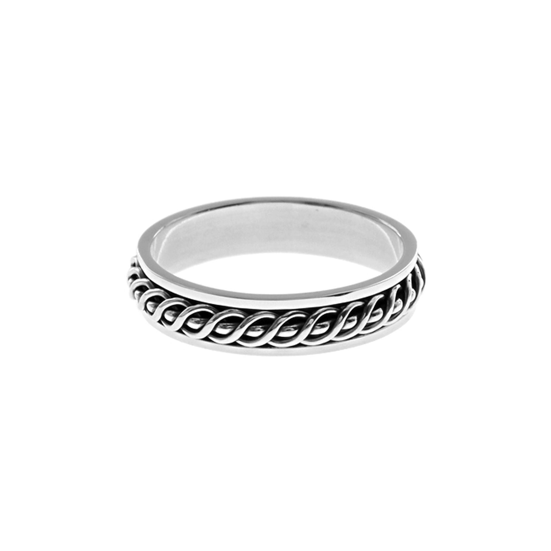 Harley ring with ornately detailed spinning band