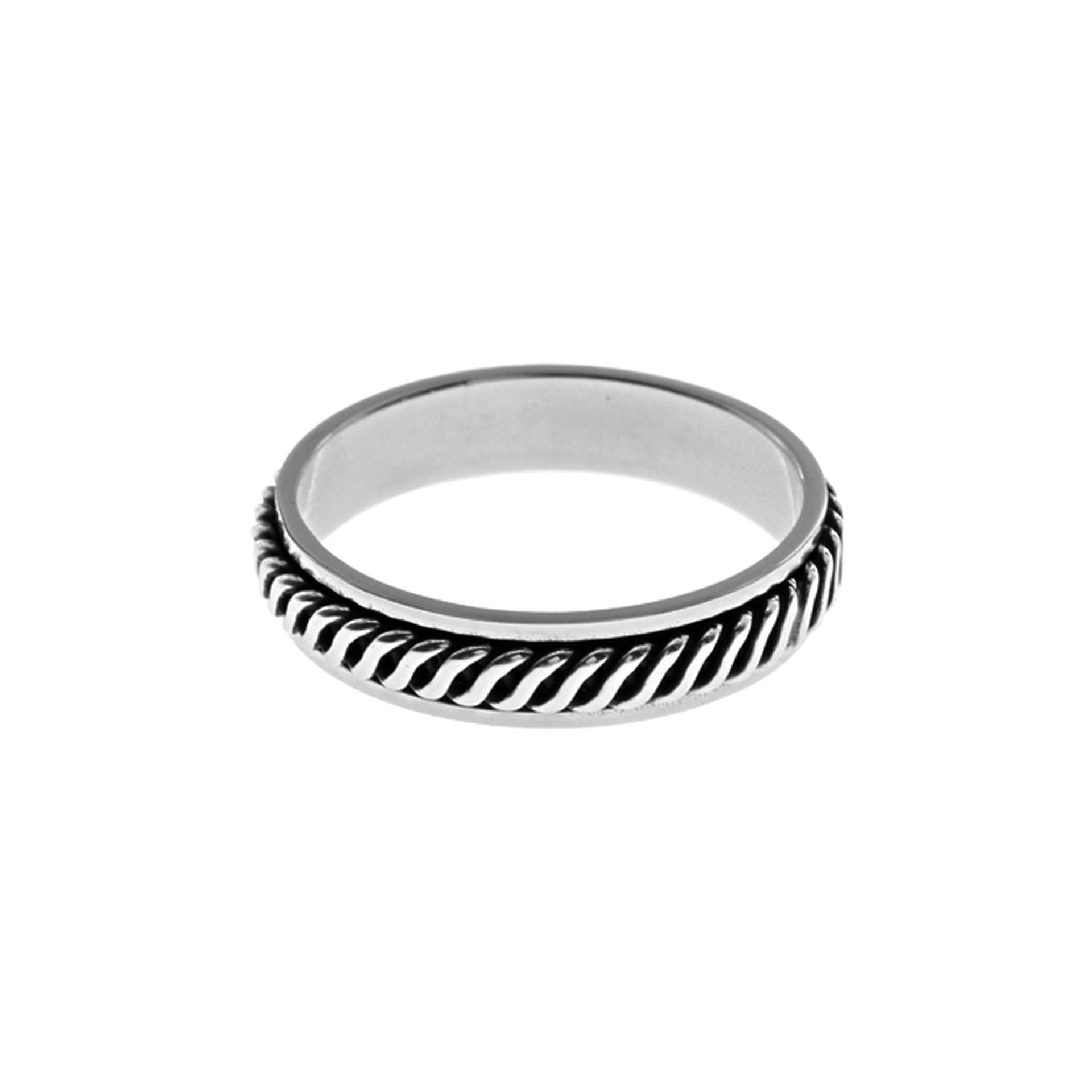 Harley spinning ring with oxidised diagonal pattern