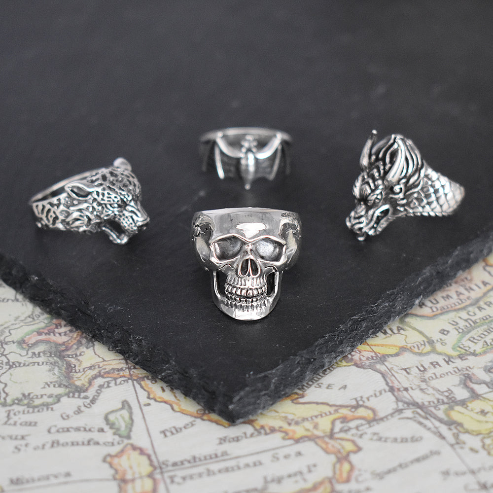 Harley plain large skull ring